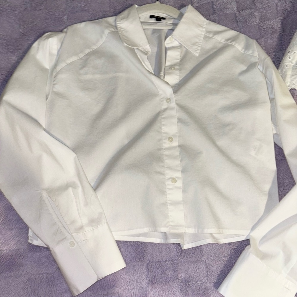 Express White Boyfriend Portofino Shirt